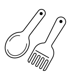 spoon and fork doodle cartoon