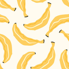 Obraz premium Summer seamless pattern with yellow bananas