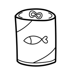 canned fish doodle cartoon