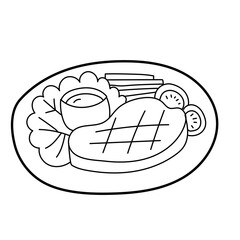 steak doodle cartoon