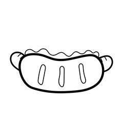 hot dog doodle cartoon
