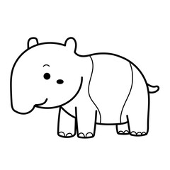 tapir doodle cartoon