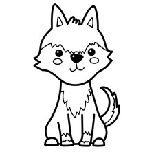 wolf doodle cartoon