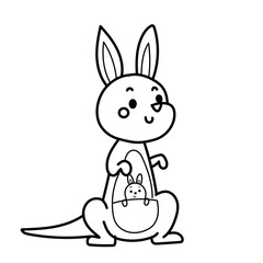 kangaroo doodle cartoon
