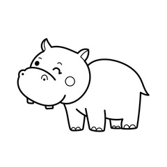hippopotamus doodle cartoon