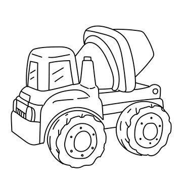 recommend clip art: cement mixer truck doodle cartoon