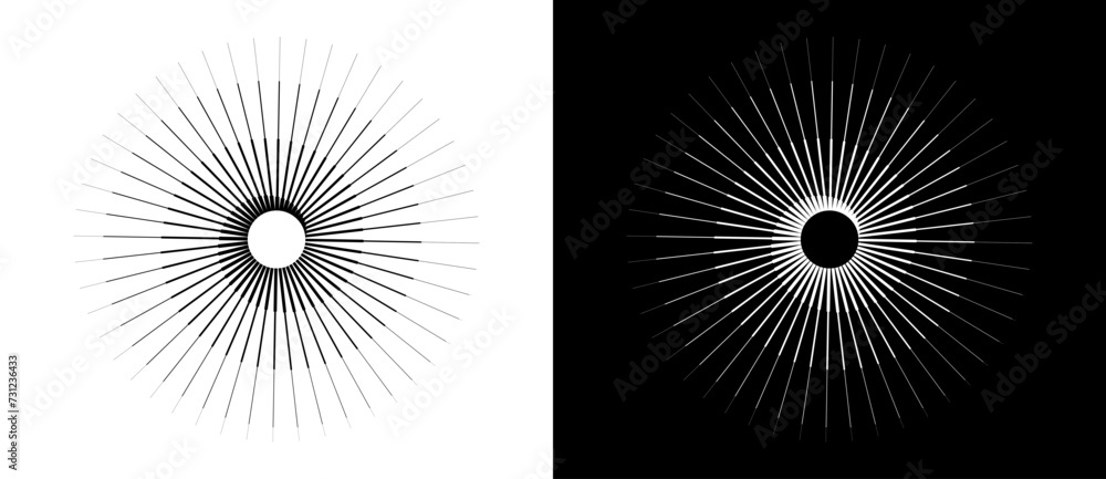 Aufkleber abstract background with lines in circle. art design spiral as logo or icon. a black figure on a whi