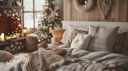 A room with a cozy and warm ambiance, perfect for embracing the winter season.