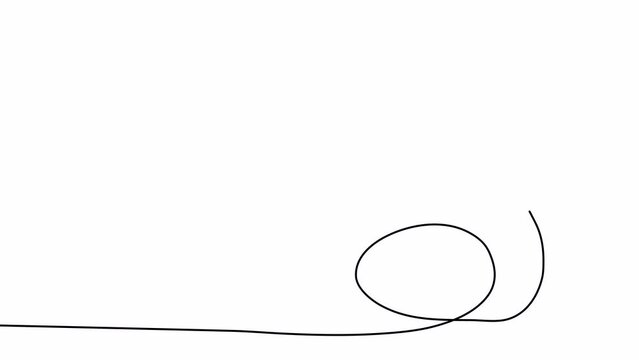 Easter eggs, one line drawing animation. Video clip with alpha channel.