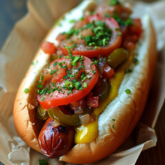 Gourmet Hot Dog Food Photography