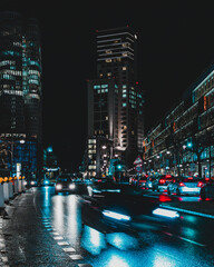 traffic on the night-time streets of Berlin © konrad hryciuk