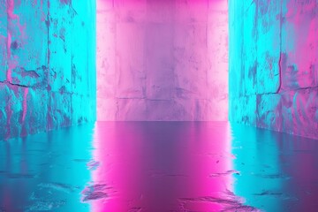 3d render of an abstract pink and blue neon background Offering a futuristic and vibrant wallpaper design