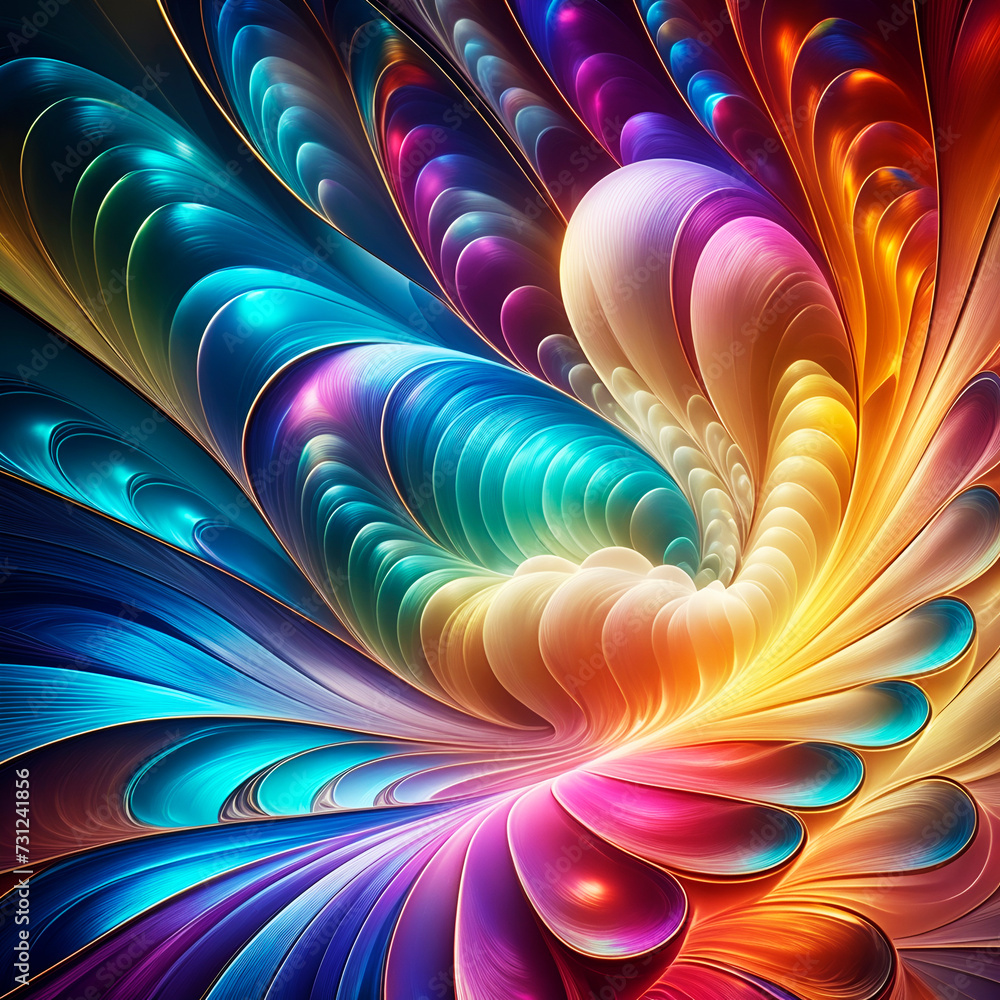 Wall mural abstract texture wallpaper and background with waves and curves in vivid colors. artistic pattern de