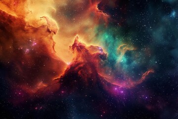Colorful space galaxy cloud nebula Capturing the mesmerizing and vast beauty of the cosmos Perfect for astronomy Science And universe-themed projects - obrazy, fototapety, plakaty