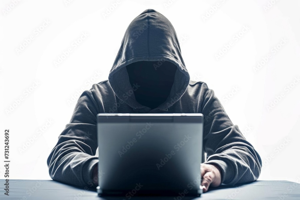 Aufkleber hacker isolated on white background a concept of cyber threats and security breaches a visual metaph