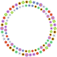 Colorful flower frame background. 3d rendering.	