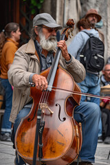 Performance of street musicians