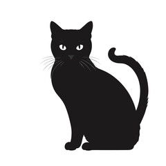 Obraz premium Black cat silhouette vector illustration
