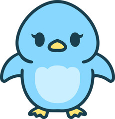 cute colorful baby bird