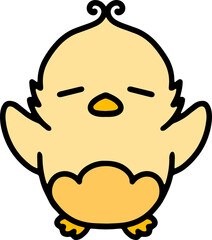 cute colorful baby bird