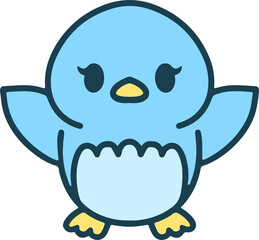 cute colorful baby bird