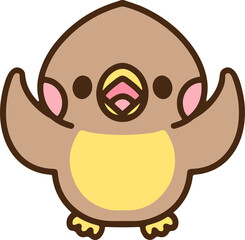 cute colorful baby bird