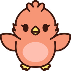 cute colorful baby bird