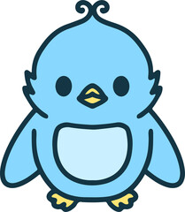 cute colorful baby bird