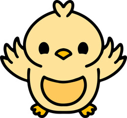 cartoon cute easter chick