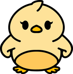 cartoon cute easter chick