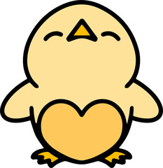 cartoon cute easter chick