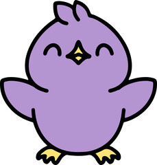 cute colorful baby bird