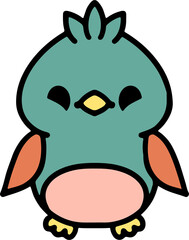 cute colorful baby bird