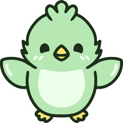 cute colorful baby bird