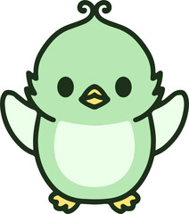 cute colorful baby bird