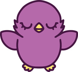 cute colorful baby bird