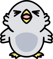 cute colorful baby bird