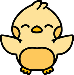 cute colorful baby bird