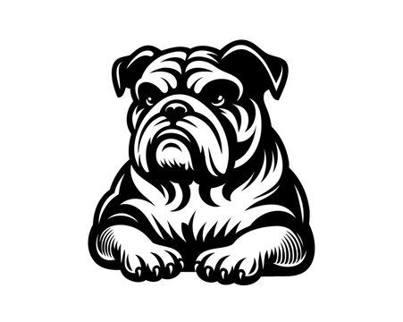 english bulldog vector illustration
