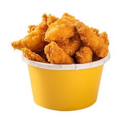Fried chicken bucket isolated on transparent background, png