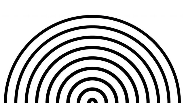 Half circular waves on white background, minimalist design element
