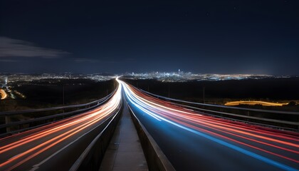 Fototapeta na wymiar Night highway long exposure 