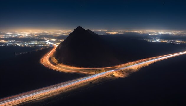 Highway bifocal long exposure by night 
