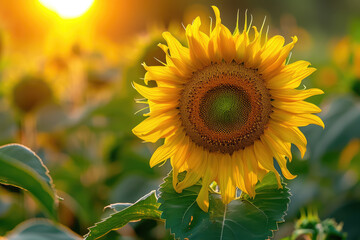 sunflower with a smile and a sun