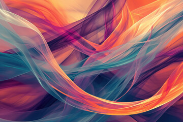 Naklejka premium Create an abstract pattern of flowing ribbons, with dynamic lines and textures.
