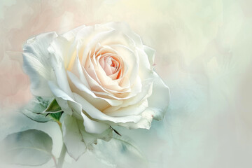 rose with a white color and a petal and a professional overlay on the romance