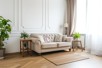 Interior design of modern apartment. Interior mockup. Scandinavian interior design. Generative AI