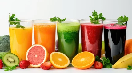 Zelfklevend Fotobehang Healthy fruit drinks © Budimir