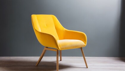 yellow modern chair isolated