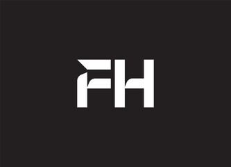 Initial letters FH rounded hexagon shape blue pink purple simple modern logo